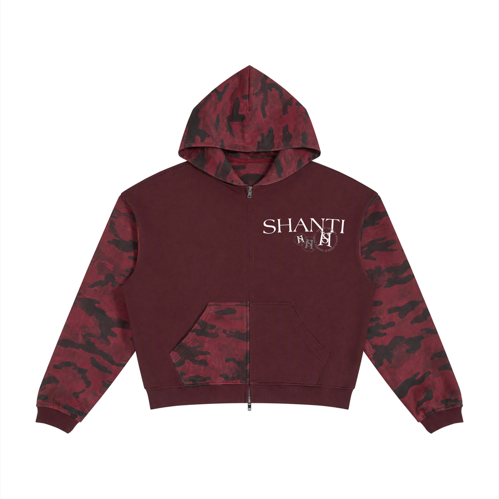 Colorblock Camo Full Zip Hoodie