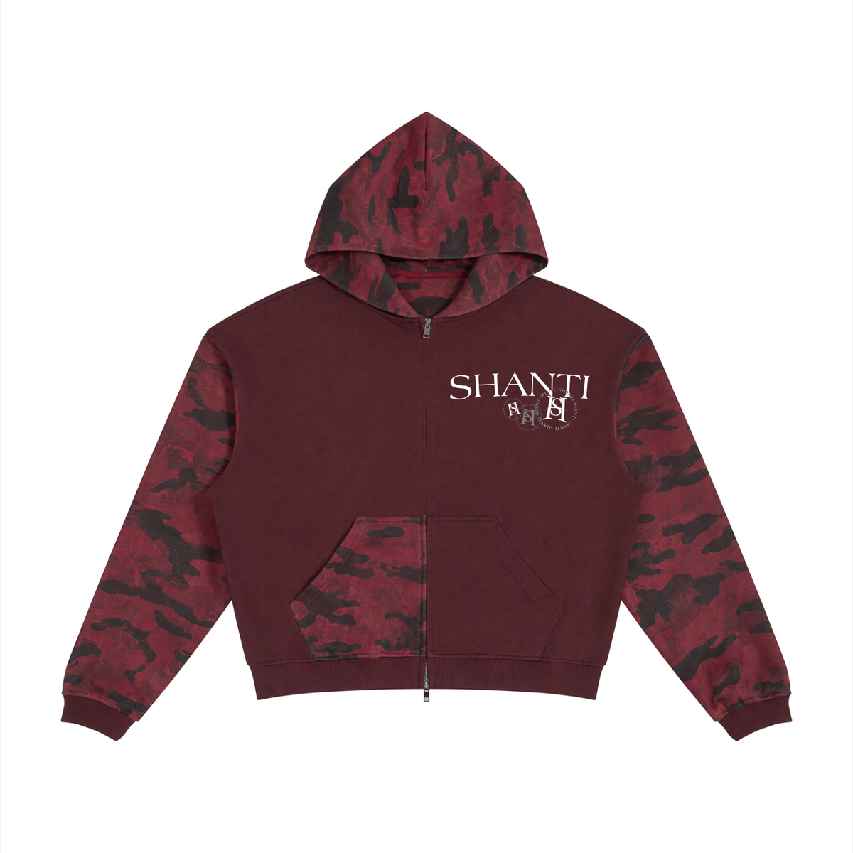 Colorblock Camo Full Zip Hoodie