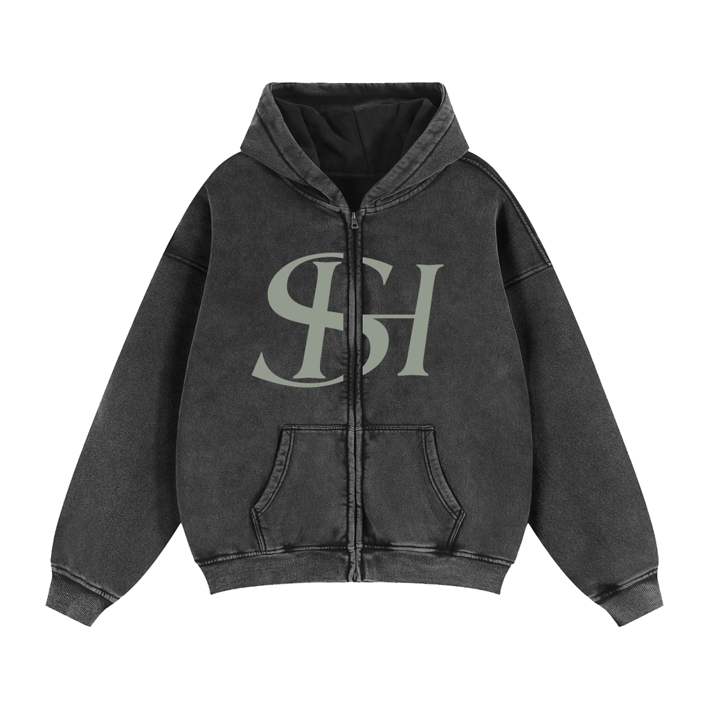Zip-Through Boxy Fleece Hoodie