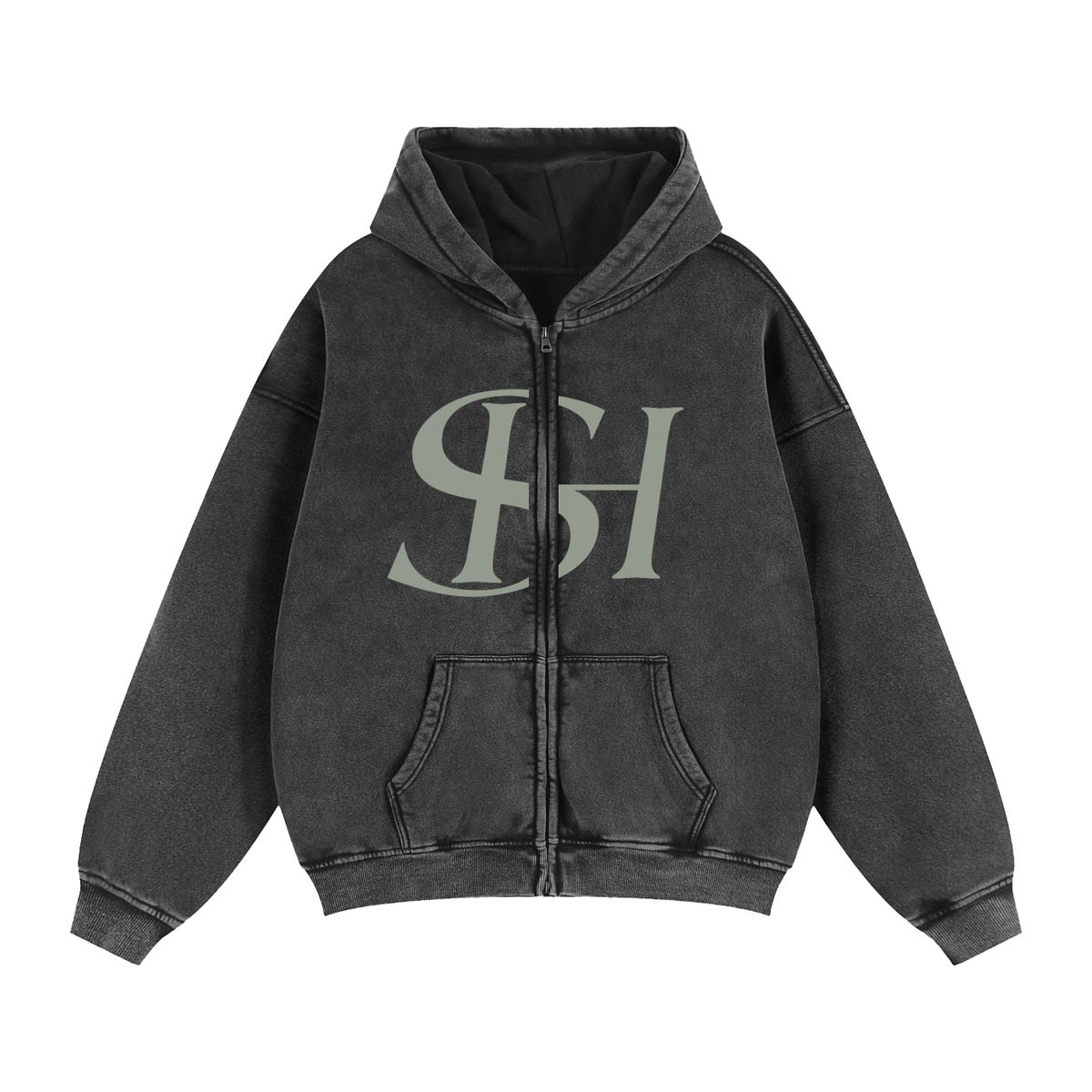 Zip-Through Boxy Fleece Hoodie